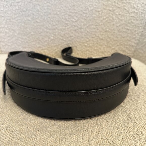 Polene Numero Dix (Number Ten Bag - Monochrome Black Textured leather) - Picture 11 of 15